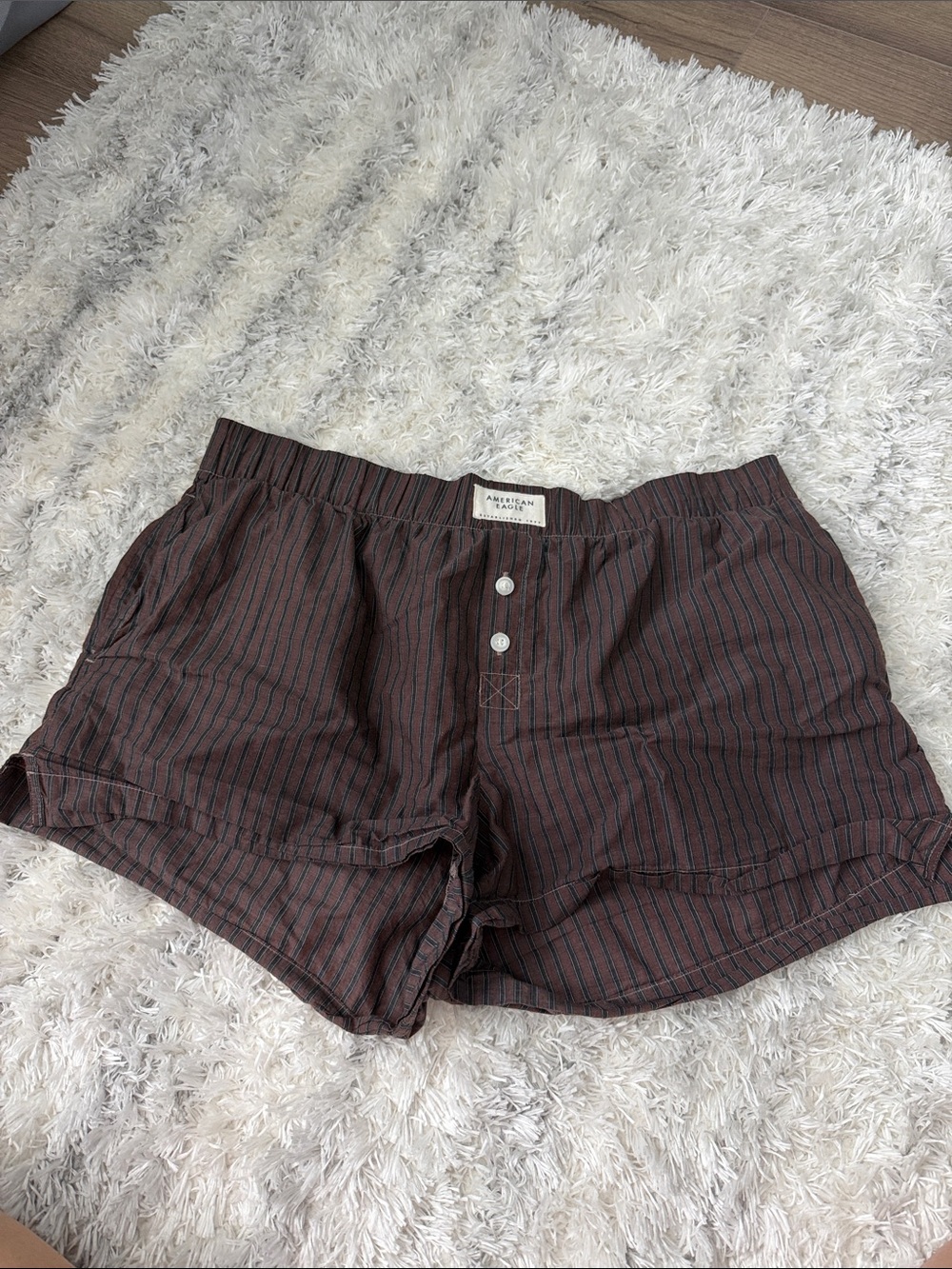American Eagle Outfitters Brown Striped Women's boxer Shorts